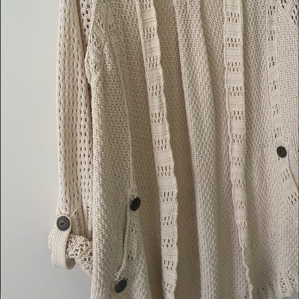 Lovely Angel of the North sweater from Anthropologie, cream, size Medium